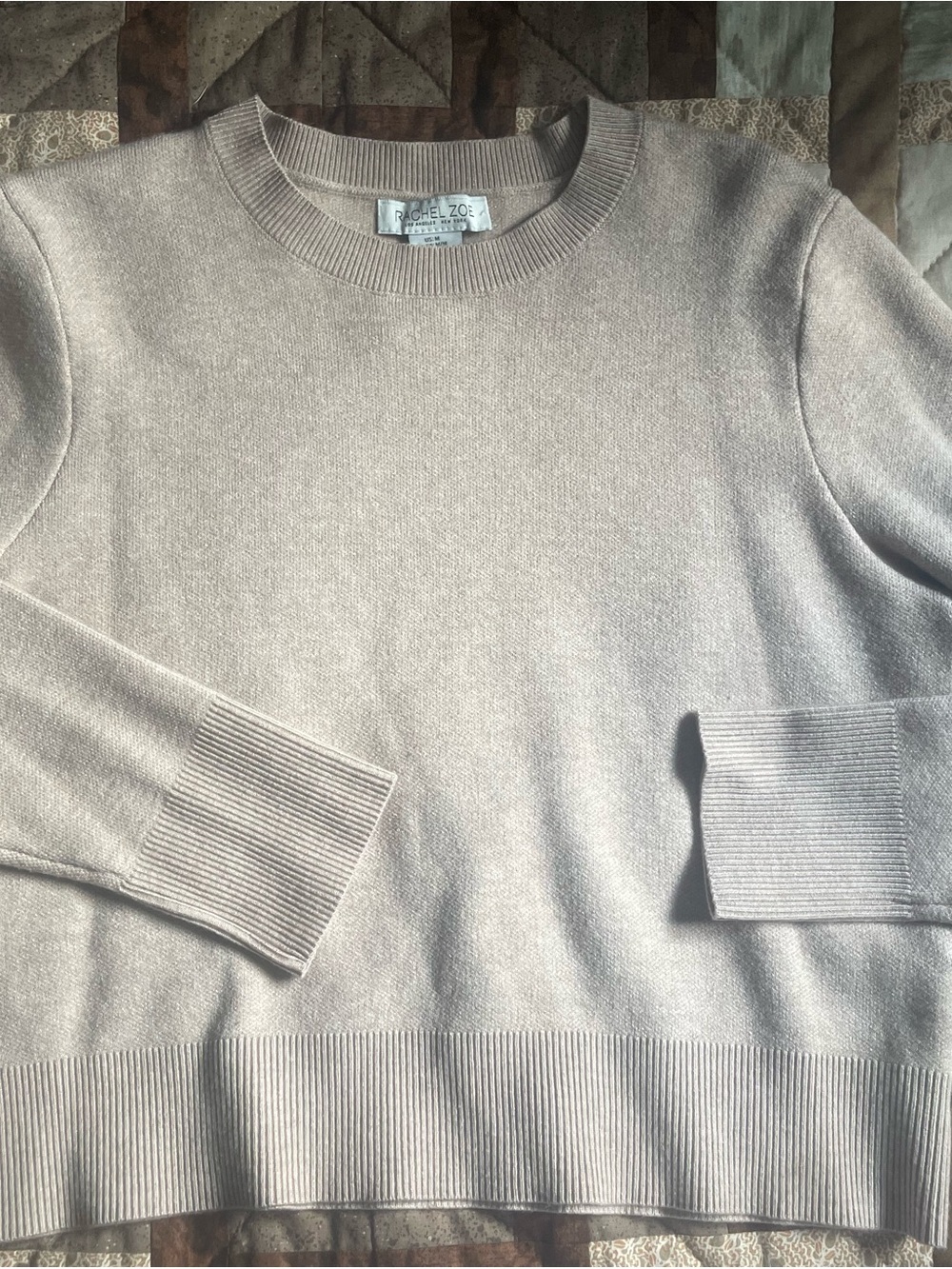 Rachel Zoe Neutral Light Beige Crewneck Sweater